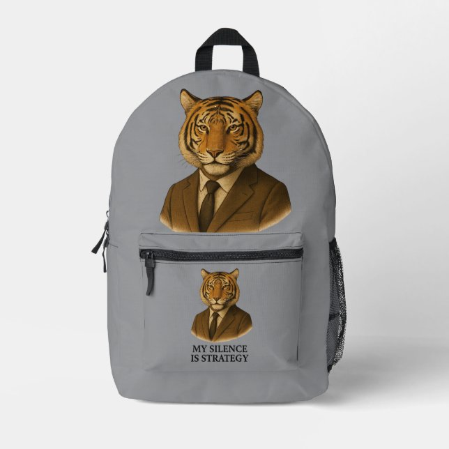 MY SILENCE IS STRATEGY PRINTED BACKPACK (Front)