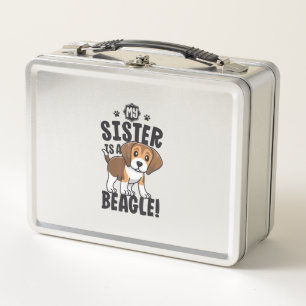 My Sister Is A Beagle Shirt Kids Beagle Shirt Girl Metal Lunch Box
