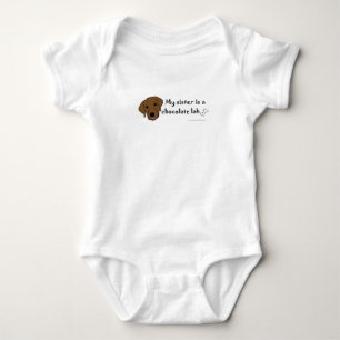 my sister is a chocolate lab - more breeds baby bodysuit