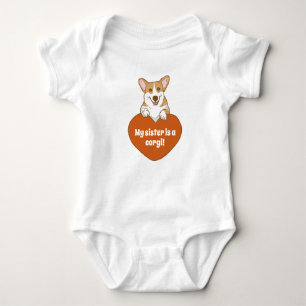 My Sister Is A Corgi Baby Bodysuit