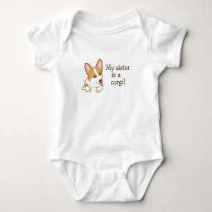 My Sister Is A Corgi Baby Bodysuit
