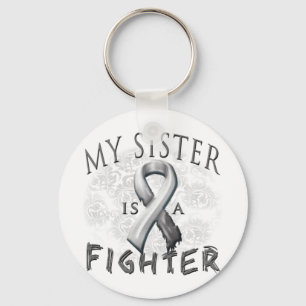 My Sister Is A Fighter Grey Key Ring