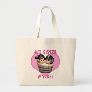 My Sister MY BFF Bath Large Tote Bag