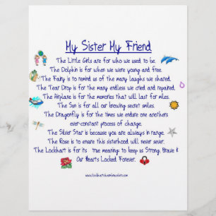 MY SISTER My Friend poem with graphics