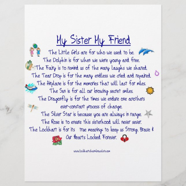 MY SISTER My Friend poem with graphics (Front)