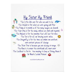 MY SISTER My Friend poem with graphics Flyer