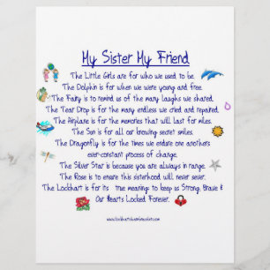 MY SISTER My Friend poem with graphics Flyer