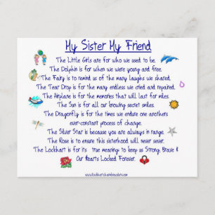 MY SISTER My Friend poem with graphics Invitation