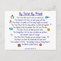 MY SISTER My Friend poem with graphics