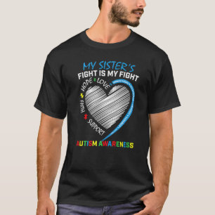 My Sisters Fight Autism Awareness Puzzle Boys Girl T-Shirt
