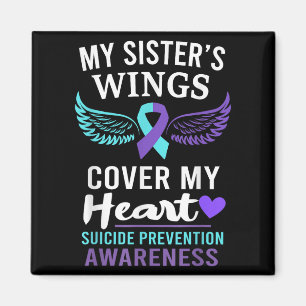 My Sister's Wings Cover Heart Suicide Awareness Ri Magnet