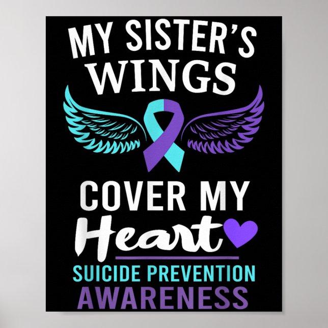 My Sister's Wings Cover Heart Suicide Awareness Ri Poster (Front)