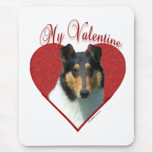 My Smooth Collie Valentine; Tricolor Collie Mouse Mat