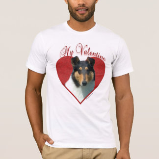 My Smooth Collie Valentine; Tricolor Collie T-Shirt