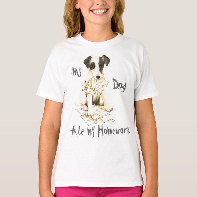 My Smooth Fox Terrier Ate My Homework T-Shirt (Front)