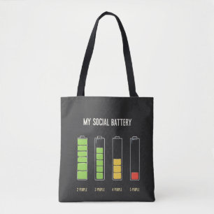 My Social Battery introvert Social Humour  Tote Bag