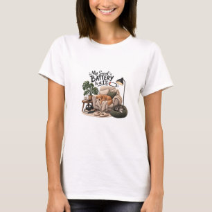 My Social Battery Is at 1% Introvert dog Humour T-Shirt