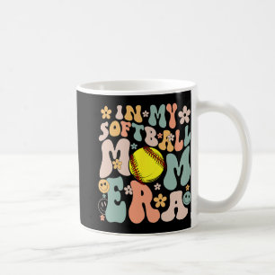 My Softball Mum Era Mum Groovy Life Game Day Vibes Coffee Mug