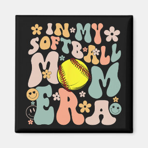 My Softball Mum Era Mum Groovy Life Game Day Vibes Magnet