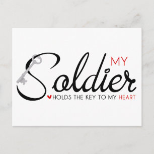 My Soldier Holds the Key to my Heart Postcard