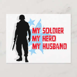 My Soldier, My Hero, My Husband Postcard