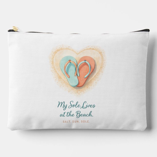 My Sole Lives at the Beach Zipper Pouch (Front)