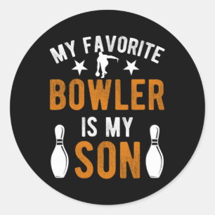 My Son Bowling Dad Of A Bowler Dad Bowling Father Classic Round Sticker