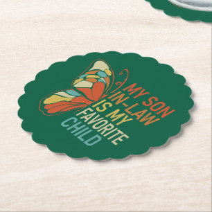 My Son-In-Law Is My Favorite Child Funny Retro Paper Coaster