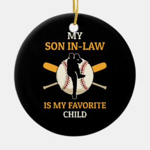 My Son In Law Is My Favourite Child Baseball Fan B Ceramic Tree Decoration