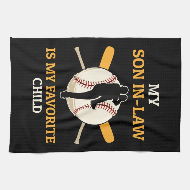My Son In Law Is My Favourite Child Baseball Fan B Tea Towel (Horizontal)