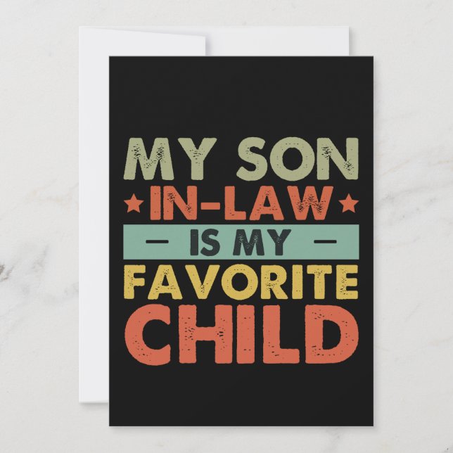 My Son In Law Is My Favourite Child Family Groovy Invitation (Front)
