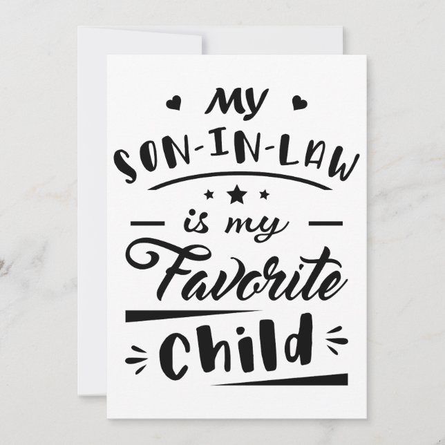 My son in law is my favourite child invitation (Front)