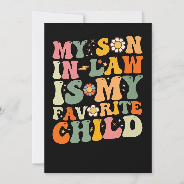 My Son In Law Is My Favourite Child Retro Groovy Invitation (Front)