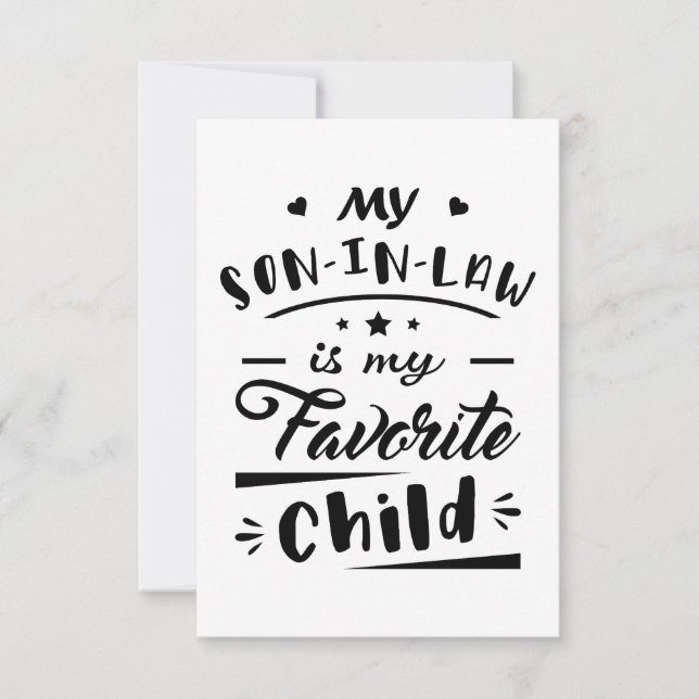 My son in law is my favourite child thank you card (Front)