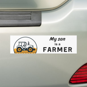 My Son Is A Farmer Family Farm Tractor Agriculture Bumper Sticker