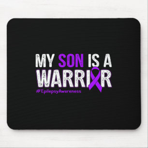 My Son Is A Warrior Epilepsy Awareness Purple Ribb Mouse Mat