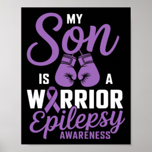 My Son Is A Warrior Epilepsy Awareness Ribbon Boxi Poster