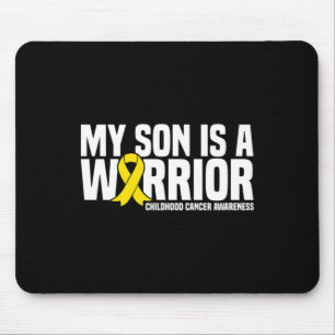 My Son is a Warrior Yellow Ribbon Childhood Cancer Mouse Mat