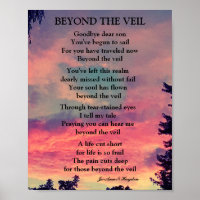 MY SON IS BEYOND THE VEIL POEM  POSTER