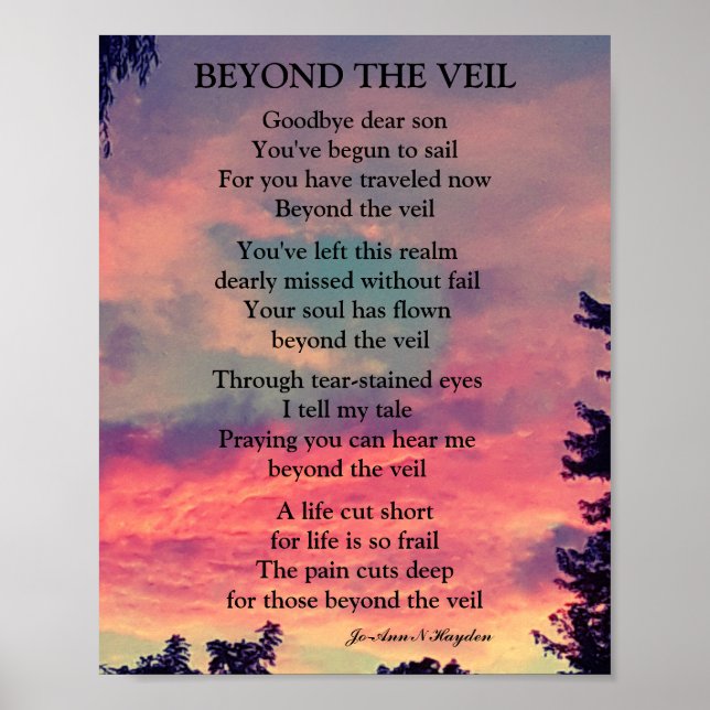 MY SON IS BEYOND THE VEIL POEM  POSTER (Front)