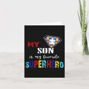 My Son Is My Favourite Superhero Autism Awareness Card