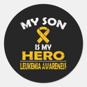 My Son Is My Hero Leukaemia Awareness T Shirt Classic Round Sticker