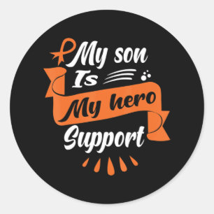 My Son Is My Hero Support  Leukaemia Cancer Awaren Classic Round Sticker
