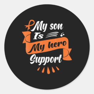 My Son Is My Hero Support Leukaemia Cancer Awaren Classic Round Sticker