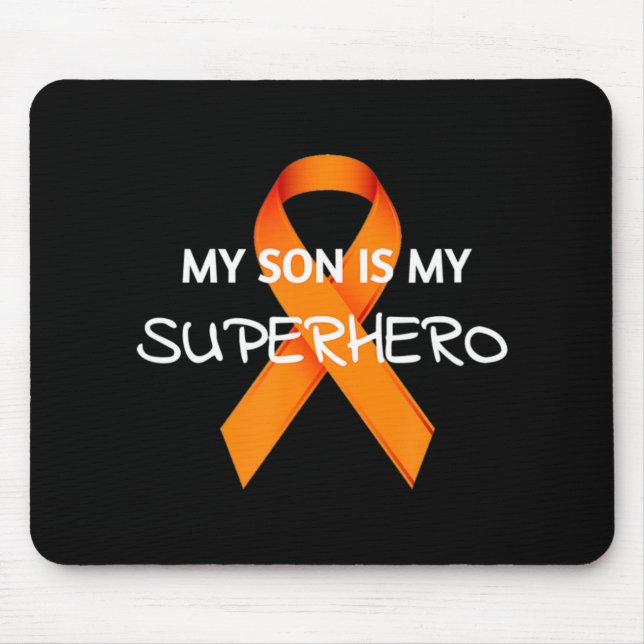MY SON IS MY SUPERHERO LEUKEMIA AWARENESS MONTH T  MOUSE MAT (Front)
