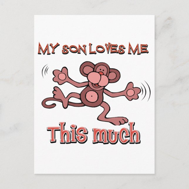 My son loves me this much postcard (Front)