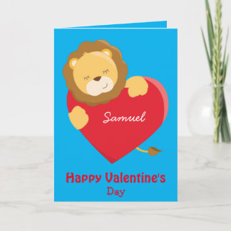 My Son on Valentine's Day lovely lion Card
