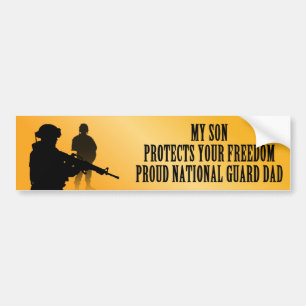 My Son Protects Your Freedom (National Guard Dad) Bumper Sticker