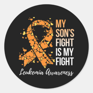 My Son’s Fight Is My Fight Leukaemia Awareness Classic Round Sticker