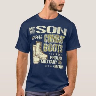My Son Wears Combat Boots  Proud Military Mum Moth T-Shirt